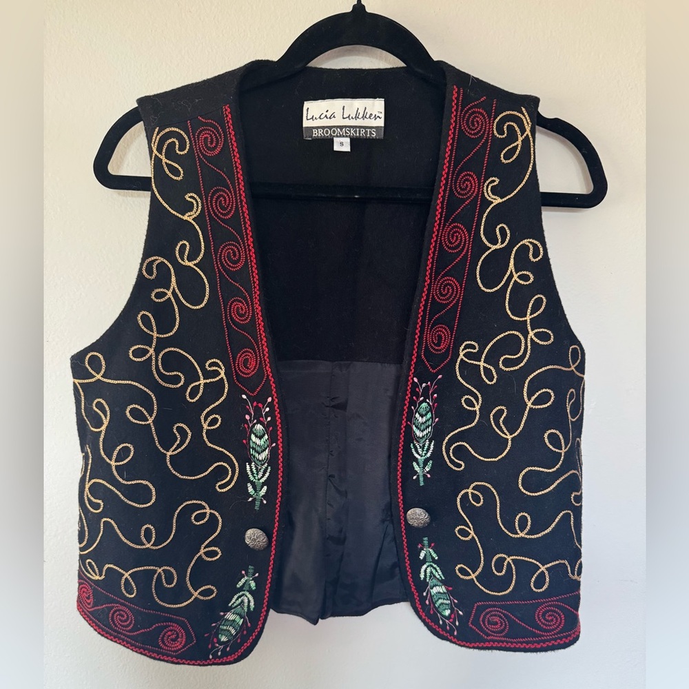 Lucia Lukken Embroidered Wool Vest